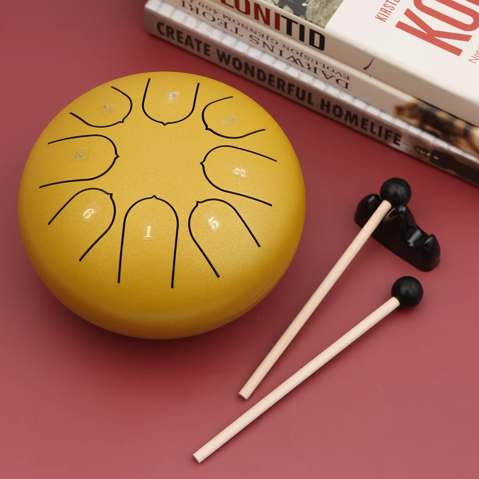 Muslady 6-inch 8 Notes C-key Mini Steel Tongue Drum Hand Pan Percussion Instrument with Drumsticks other Accessaries | Спорт и