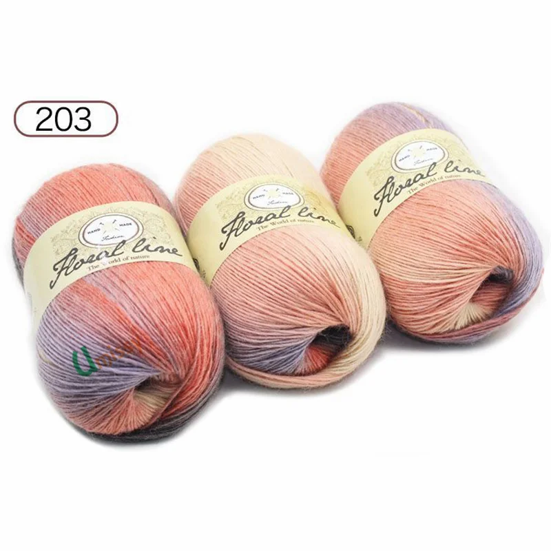 18pcs 03 Пряжи 18 шт х 100 г Радужная линия причудливая меланжевая пряжа кашемир шерстяная пряжа вязание 20 цветов Высокое качество - Цвет: 18pcs 03