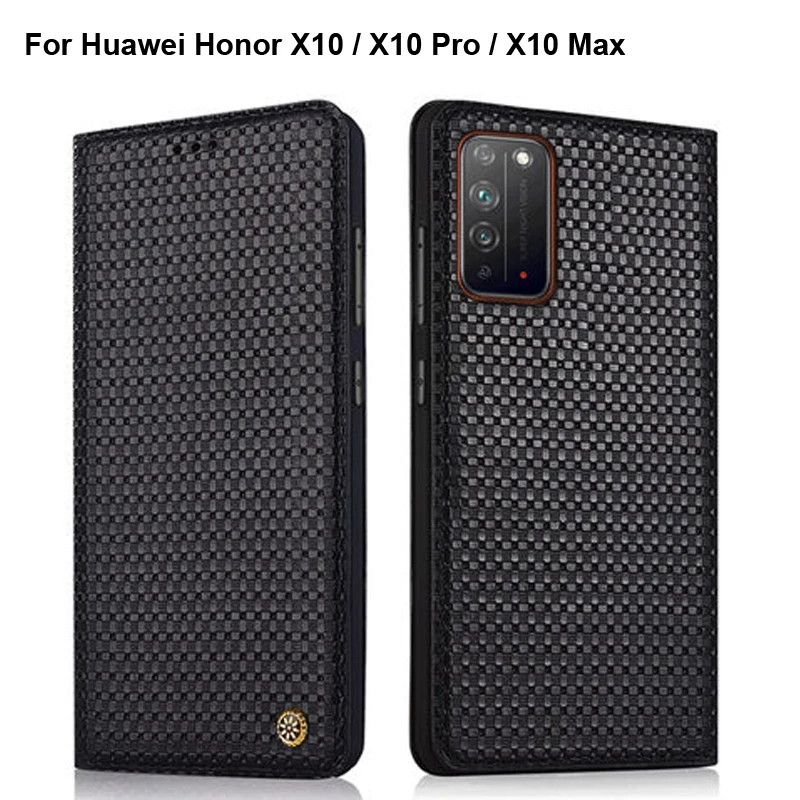 

Чехол для Huawei Honor X10 MAX, чехол для телефона, роскошный кожаный чехол для Huawei Honor X10 Pro, откидные чехлы из натуральной кожи X10 Pro
