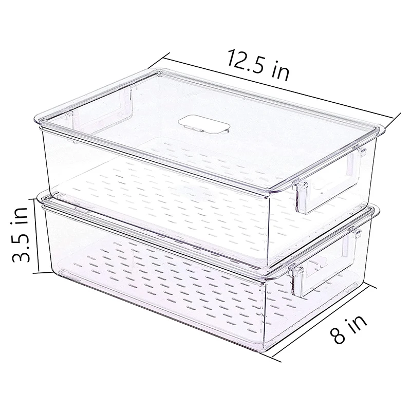 Контейнер для хранения пищевых продуктов в холодильнике 2 шт. упаковке с крышкой