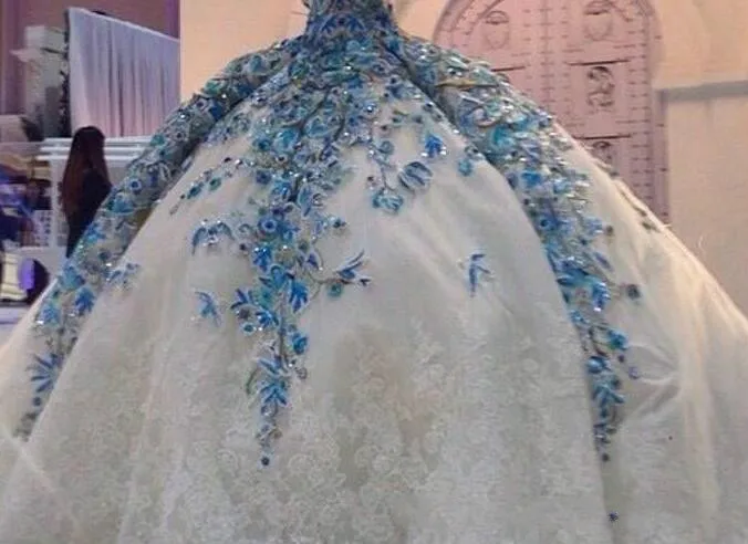 Luxury Top Crystal Applique Darling Beautiful Pearls Plus Size Bride Ball Clothes Wedding Robe De Mariage