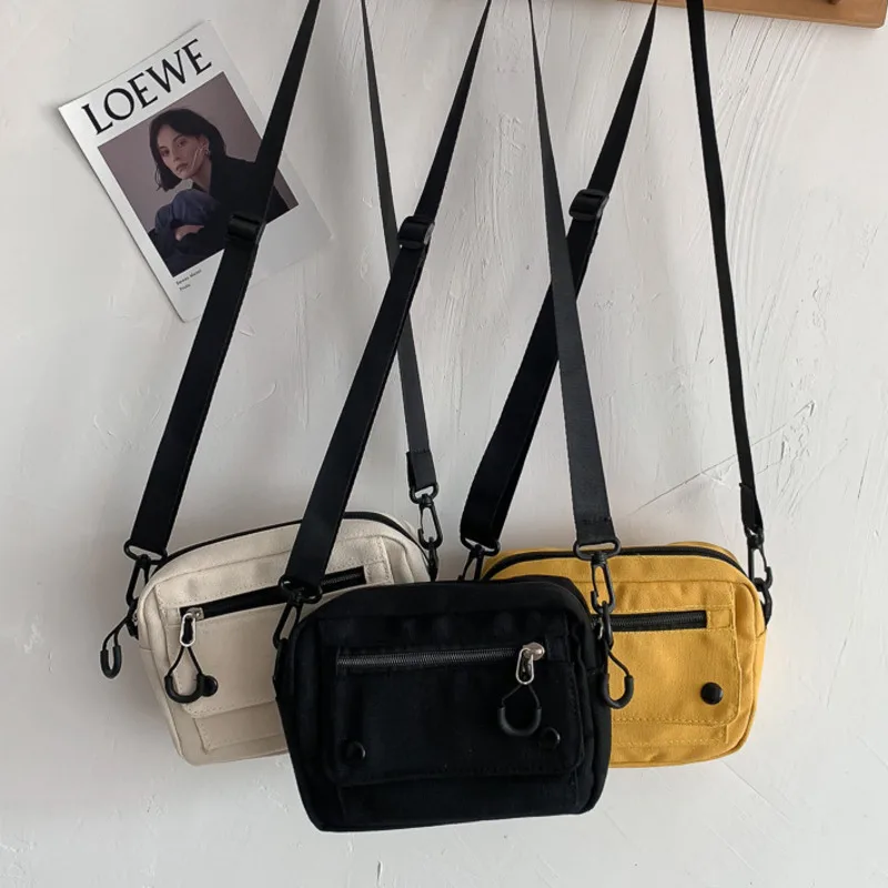 

Men's And Women's Canvas Messenger Bag Student Shoulder Bag Canvas Bag Women's One Shoulder Bag Leisure Student Diagonal Bag
