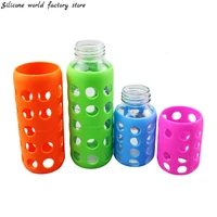 silicone world water bottle cover anti scalding anti falling cup cover childrens silicone glass milk bottle protective sleeve
