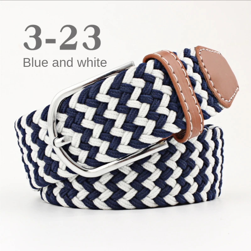 

Network popular women's canvas belt men's elastic belt leisure elastic knitting needle buckle belt wholesale