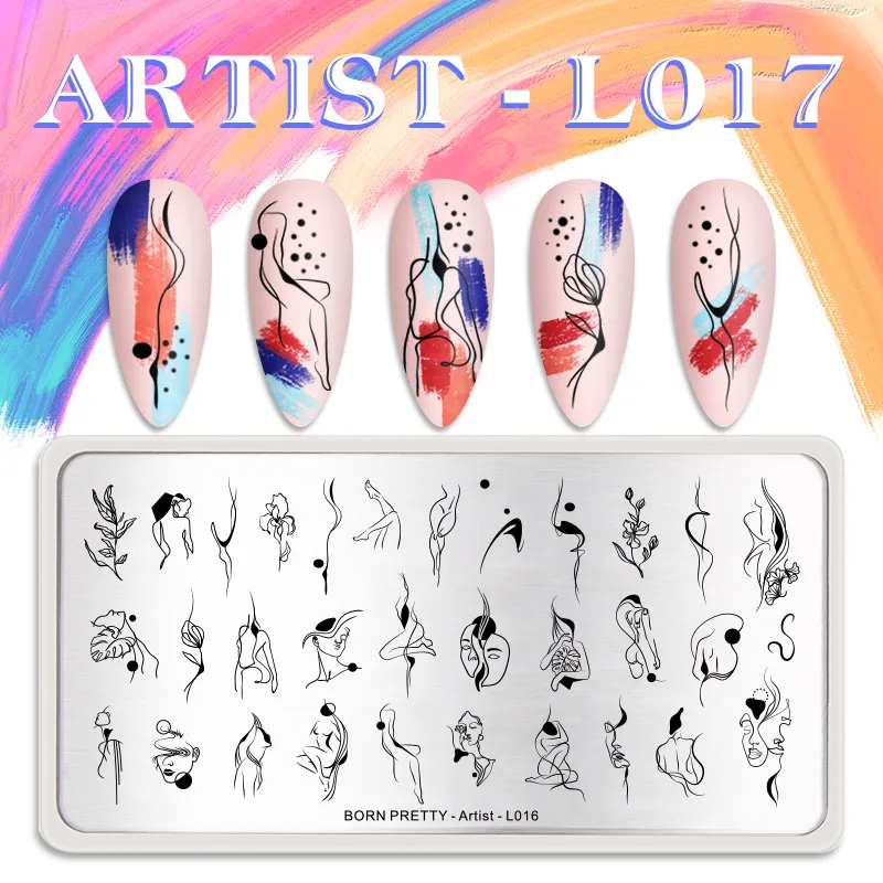 

BORN PRETTY Artist Stamping Plates Stainless Steel For Nails Art Stamping Template Stencils Tools DIY Image Printing Plates