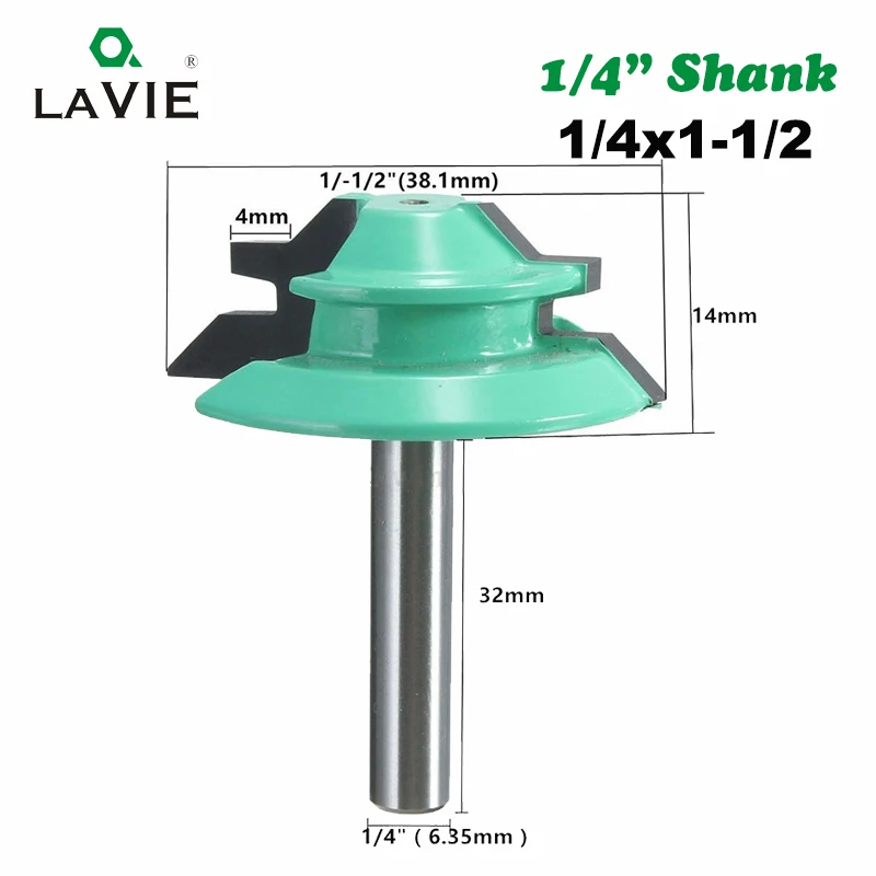 LA VIE 1/4 хвостовик 1 шт. 45 градусов Концевая фреза фрезерный станок Tenon Фрезерный