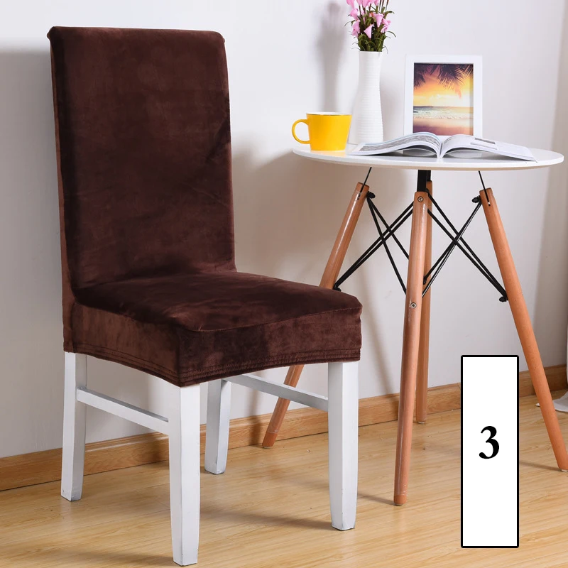 Бархатный Чехол для стула эластичный офиса свадьбы столовой 5 цветов|Чехлы на