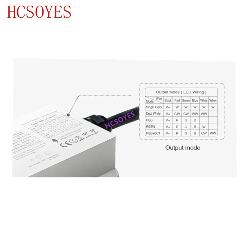 

MIBOXER WL5-WP Waterproof 5-in-1 WiFi LED Controller DC12-36V Output 6A/Channel Max.20A 2.4G WiFi 5 in 1 dimmer for led lamps