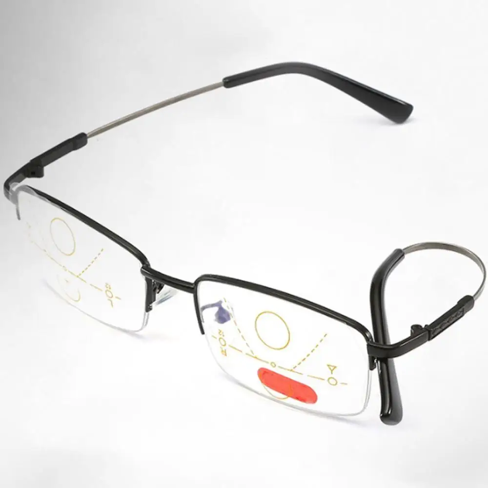 Универсальный зум очки для чтения прогрессивные мульти фокус анти синий луч Часы