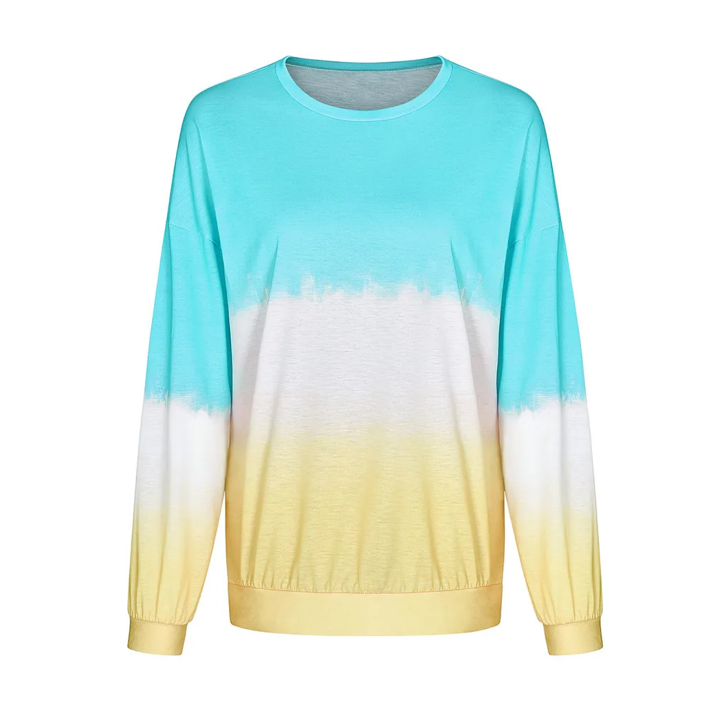 Новые женские топы с длинными рукавами для женщин Повседневная одежда О-образным