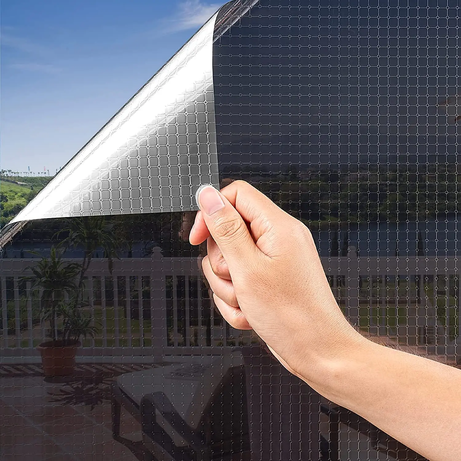 Односторонняя конфиденциальная оконная пленка с зеркальным эффектом дневное