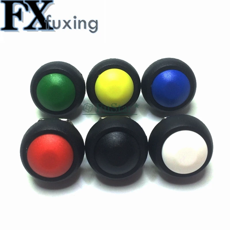 6 шт. водонепроницаемый кнопочный выключатель черный красный зеленый желтый