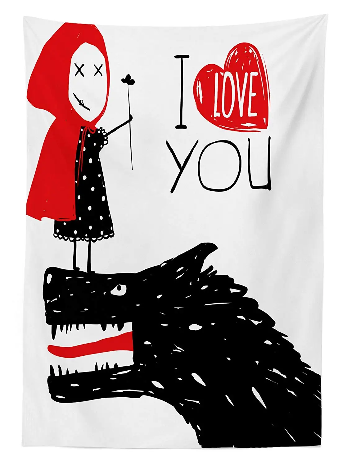 Причудливая уличная скатерть Красная Шапочка для верховой езды любит плохой