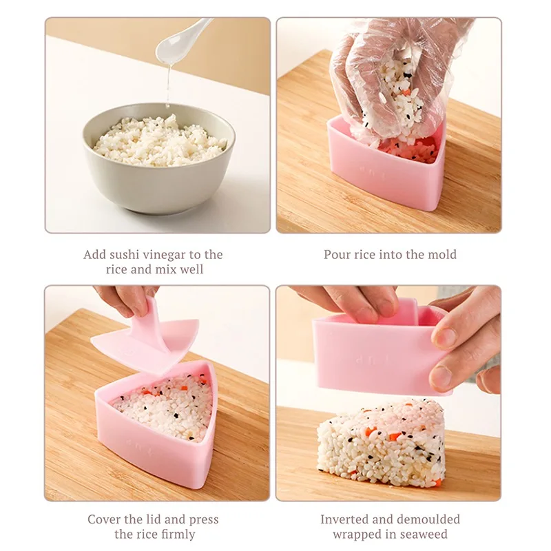 

Trilater Form For Onigiri Rice Ball Sushi Maker Non-Stick Kitchen Sushi Making Kit Seaweed Press Device Mold Bento Tools 2021