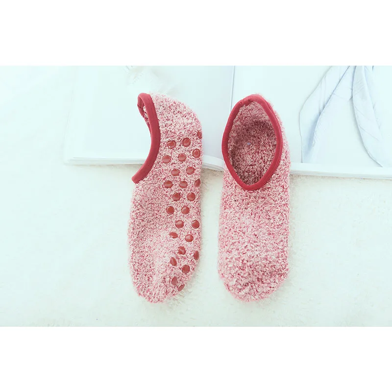 Осенне-зимние дышащие нескользящие носки-тапочки женские флисовые Носки