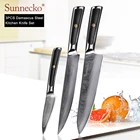 Набор кухонных ножей SUNNECKO VG10, лезвие из дамасской стали, ручка из 3 предметов, японское лезвие из стали, для нарезки овощей и фруктов