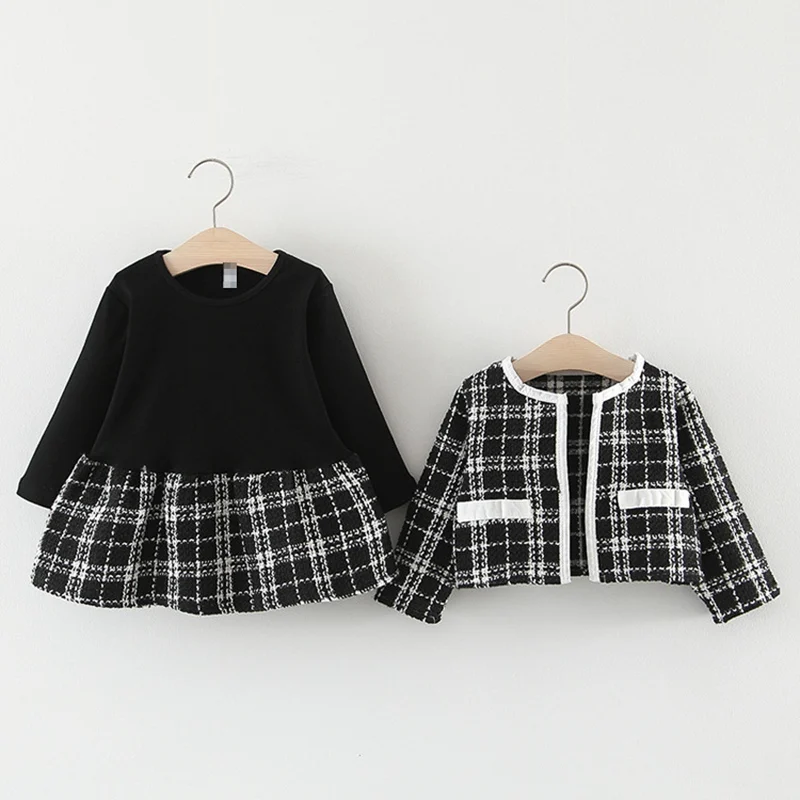 Модный осенний милый комплект одежды принцессы для маленьких девочек детское