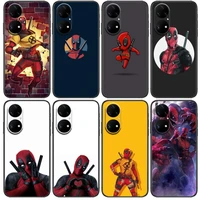 deadpool marvel phone case for huawei p50 p40 p30 p20 10 9 8 lite e pro plus black etui coque painting hoesjes comic fas