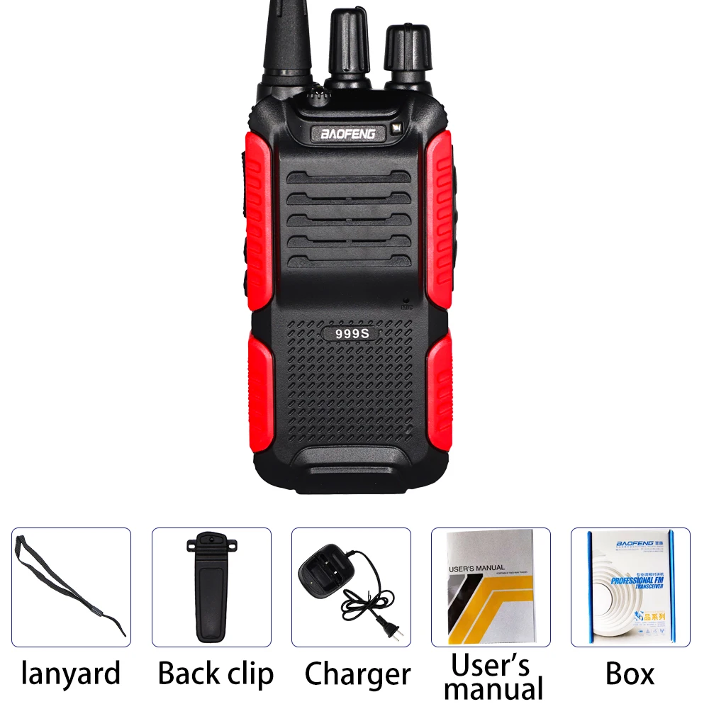 With Box Baofeng 5 Вт двухстороннее радио BF-999S плюс дальность 10 км Walkie Talkie BF-999S(2) Обновление BF-888S беспроводной домофон - Цвет: With Box
