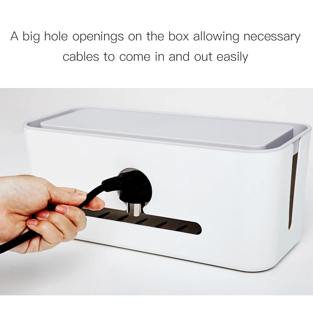 Table Top Socket Storage Box Power Strip Fixed Take-Up Cord Data Cable Finishing Case | Дом и сад