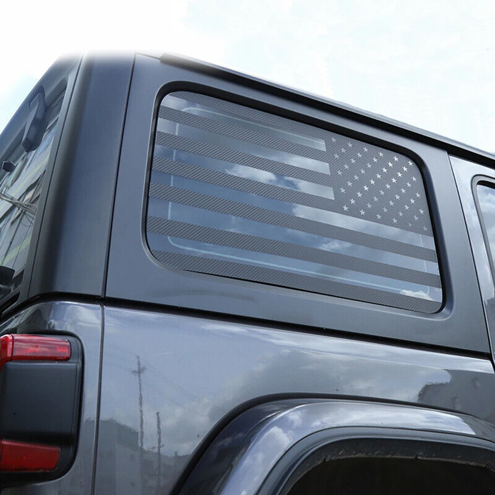 

Window Decal Stickers Parts Accessory Replacement American Flag For Jeep Wrangler JL 2018-2020