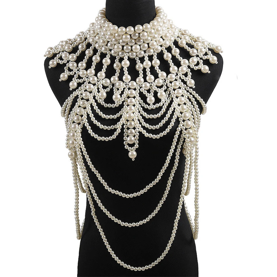 

High Quality Summer 2021 New Fashion Women's Bodycon Shawl Top Sexy O-neck Shawl Sleeve Pearl Draping Celebrity Party Shawl Top