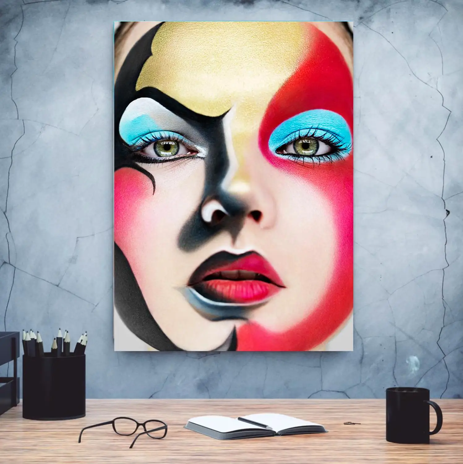 Картина для домашнего декора настенная живопись на холсте с ужасным выражением