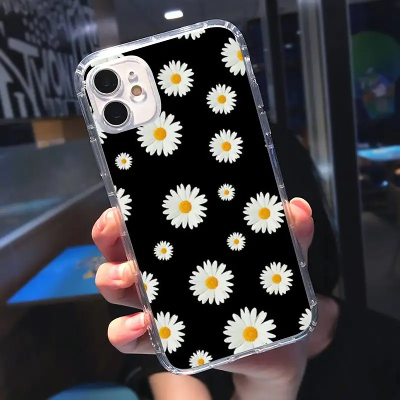 

Sunflower daisy flower Phone Case Transparent soft For iphone 5 5s 5c se 6 6s 7 8 11 12 plus mini x xs xr pro max