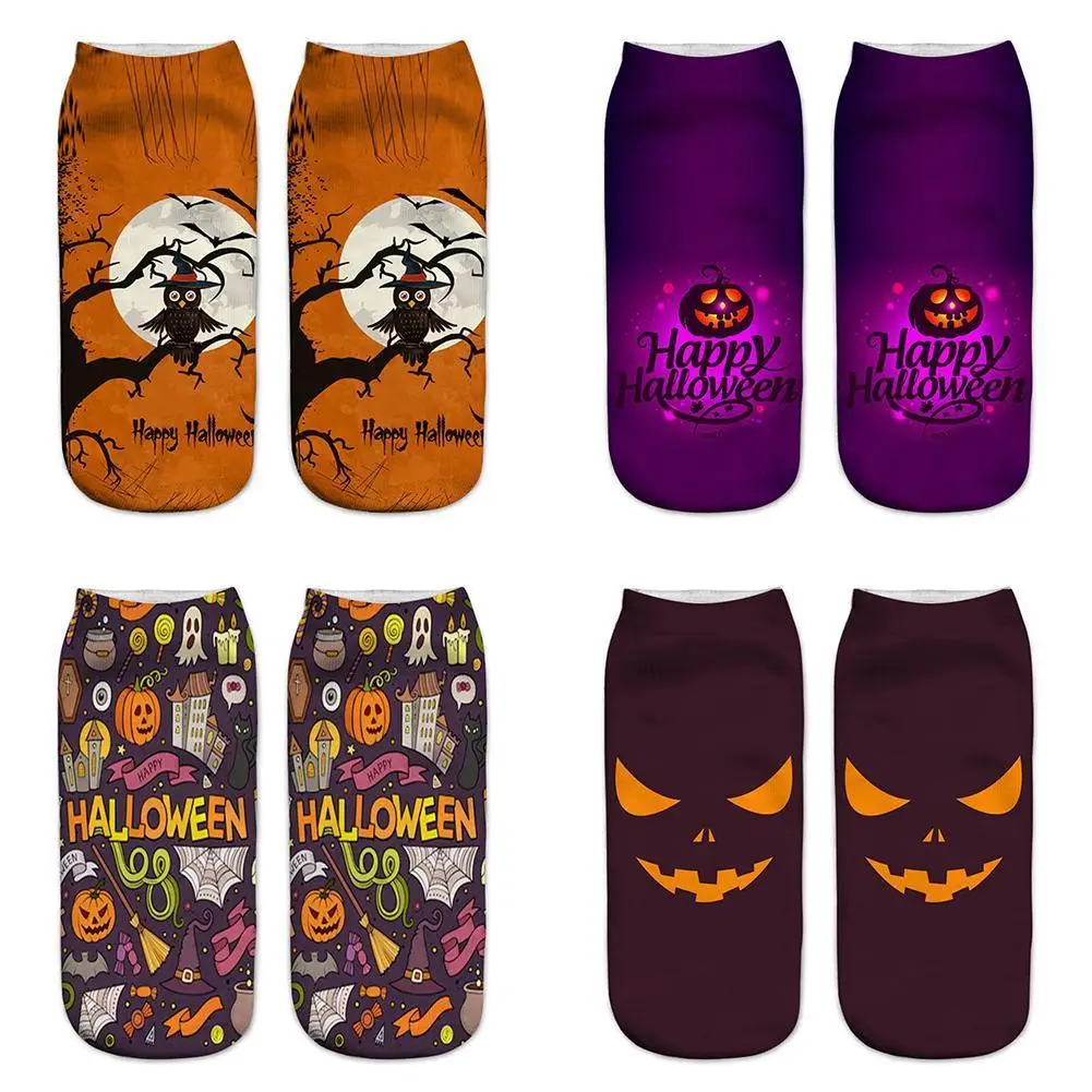 

Halloween Socks 2020 New Women Happy Printed Funny lantern Pumpkin Pattern Lover's Castle Witch gift Party Sox Cosplay O3K0