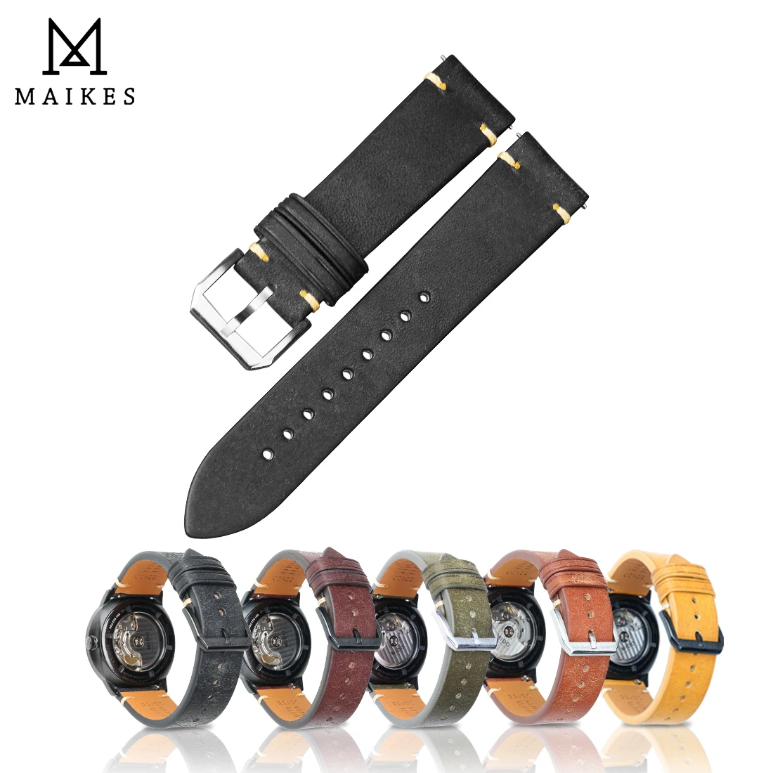 Top Full Grain Leather Watch Strap For SEIKO IWC MIDO Watchband Accessories Bracelet Italian Cowhide Quick Release Watch Band