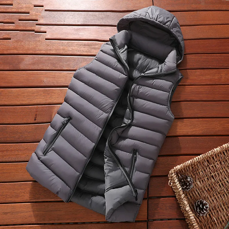 Мужская зимняя куртка без рукавов мужская пуховая жилетка теплая Толстая с