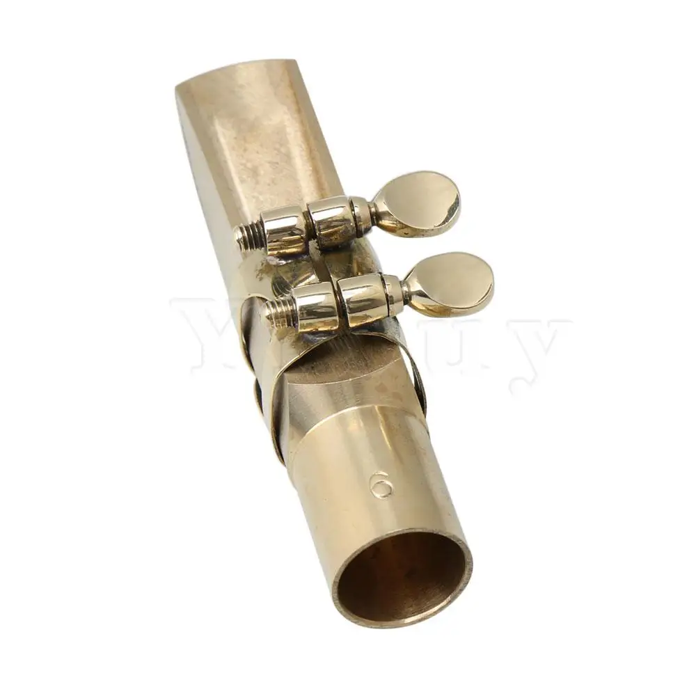 Yibuy 1 комплект латунь цвет Alto мундштук для саксофона 6# Металл для Alto Sax