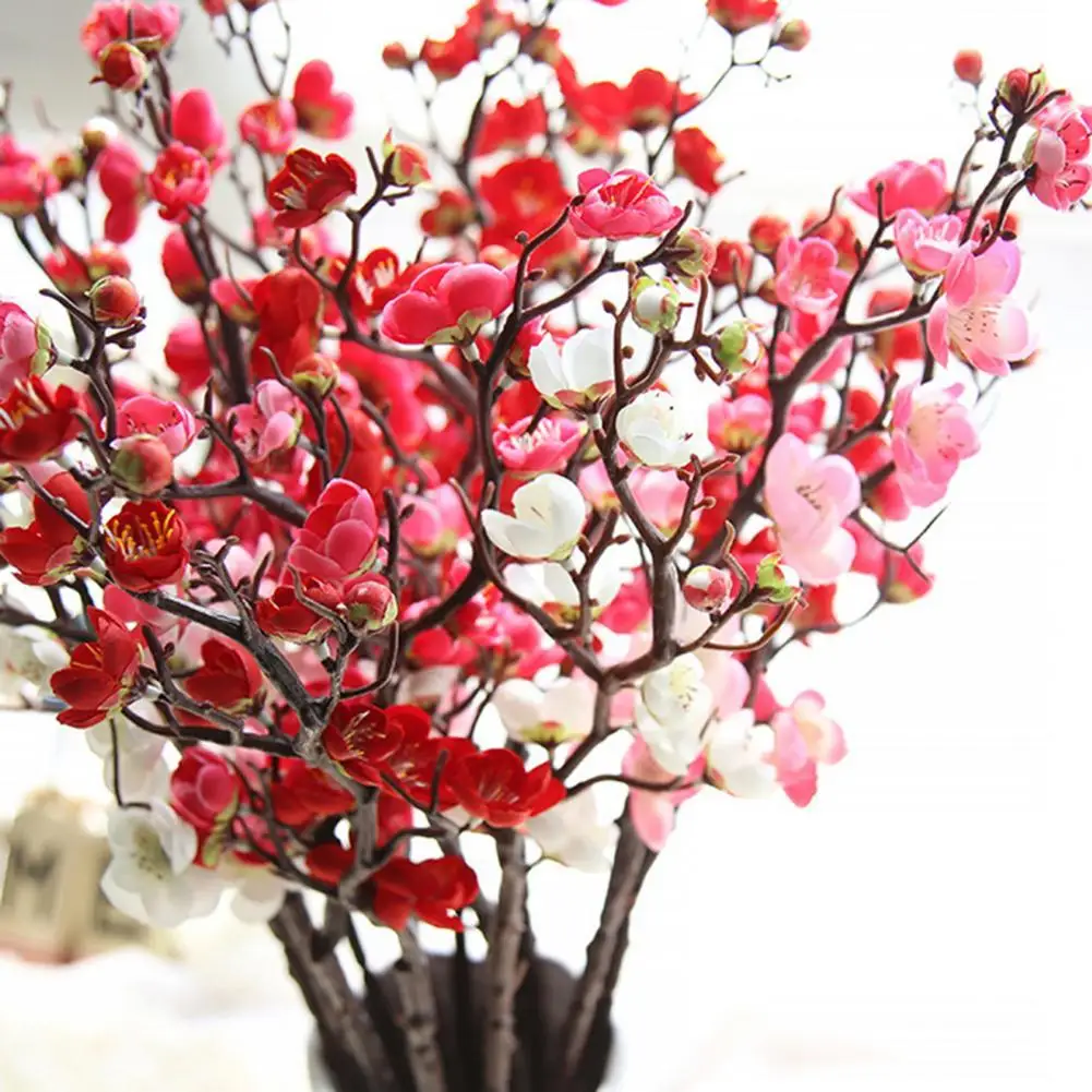 

Artificial Flower Exquisite Non-fading Cloth Vivid Simulation Plum Blossom for Wedding