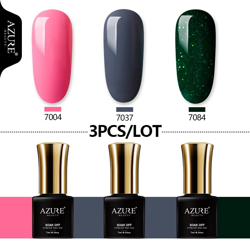 AZURE BEAUTY Гель-лак для ногтей Гель-лак UV Led Soak Off 4 шт./лот Гибридный лак комплект гель-лака Vogue лазурный гель лак-эмаль для ногтей - Цвет: 11