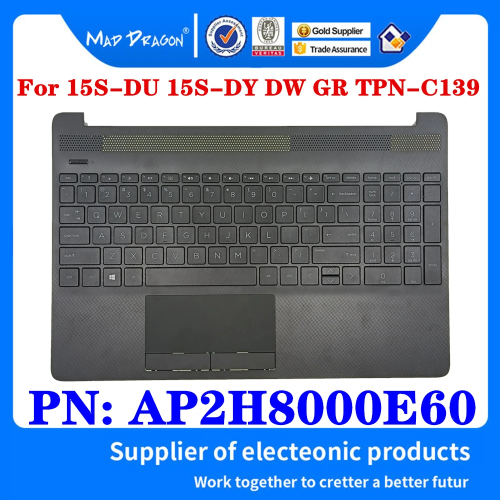

Чехол AP2H8000E60 для HP 15s-dy 15s-du 15-CS 15-DW 15-dr TPN-C139 с верхней крышкой и подсветкой US W/N Темно-серый