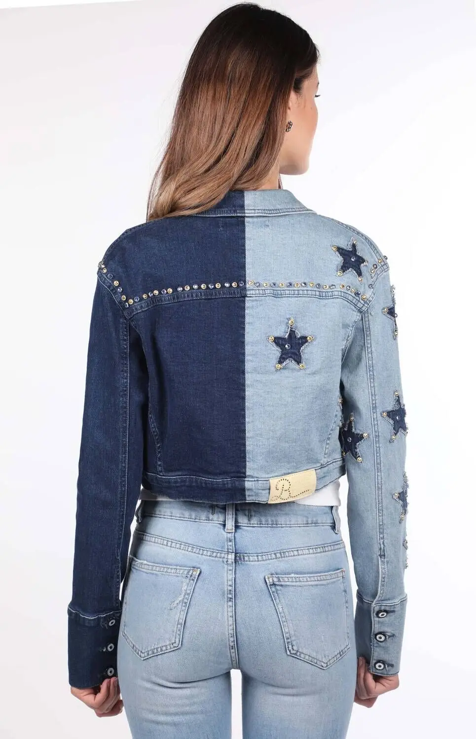 

Blue White Kadn Yldz Detayl Jean Ceket