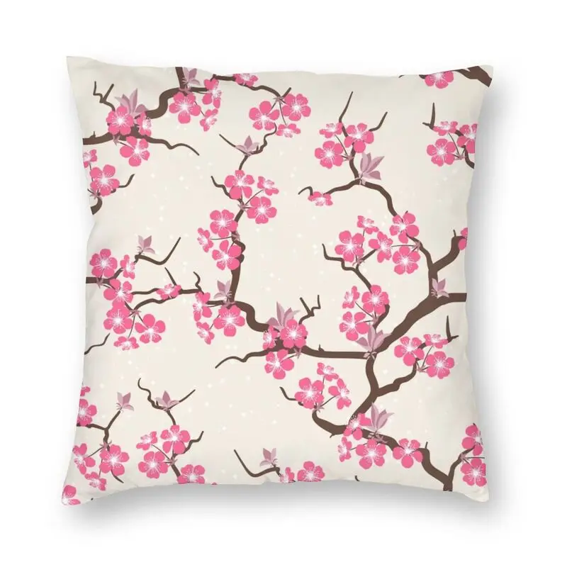 

Japanese Sakura Flowers Throw Pillow Cover Home Decorative Cherry Blossom Floral Cushion Cover 45x45 Pillowcover for Sofa