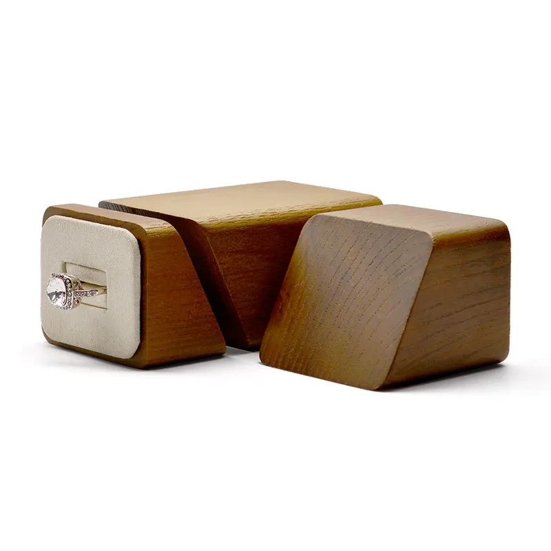 Oirlv 3Pcs/Lot Wooden Jewelry Display Groove Ring Display with  Sponge mats Jewelry Holder Support for Jewelry Shop