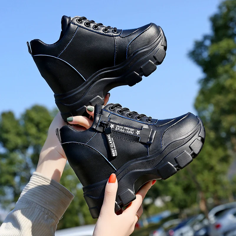 Женские высокие кроссовки 2023 весенняя женская обувь черные белые массивные