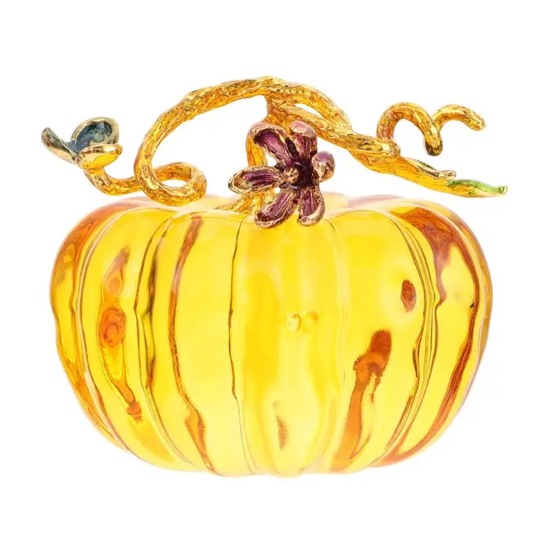

Glass Pumpkin Decor Tabletop Crystal Ornament for Home Decor (Yellow)