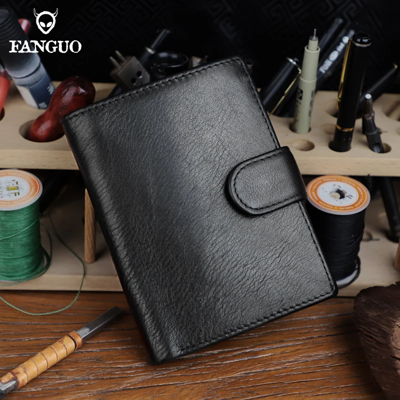 

Men's Wallet Casual Credit Card Wallets Genuine Leather Bills Package Photo Slot Coin Purse For Male Brief Paragraph Money Clip