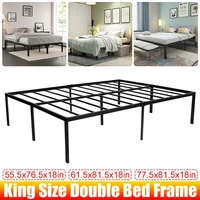 modern bed frame metal iron stand platform bed frame mattress foundation full queen king size black holiday gift 206x196cm