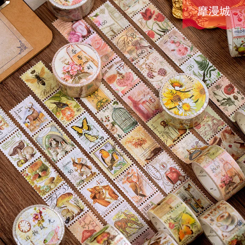 

Лента Washi, карманная книга С литературными растениями и грибами, украшение из материала для дневника «сделай сам», лента Washi s