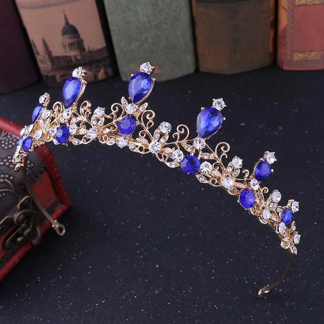 Диадема и короны невесты свадебная тиара с золотым кристаллом барокко