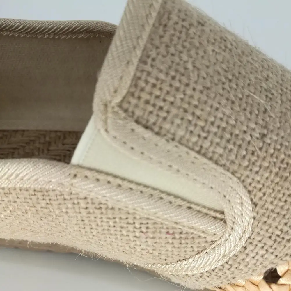 Men Women Sandals Hallow Woven Loafers Handmade Flax Shoes Breathable Comfortable Slip-On Flats Khaki Blue Linen Shoes