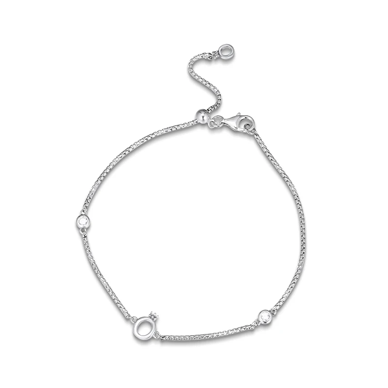 Фото Женские браслеты-цепочки из серебра 925 пробы со сверкающей короной | Украшения и