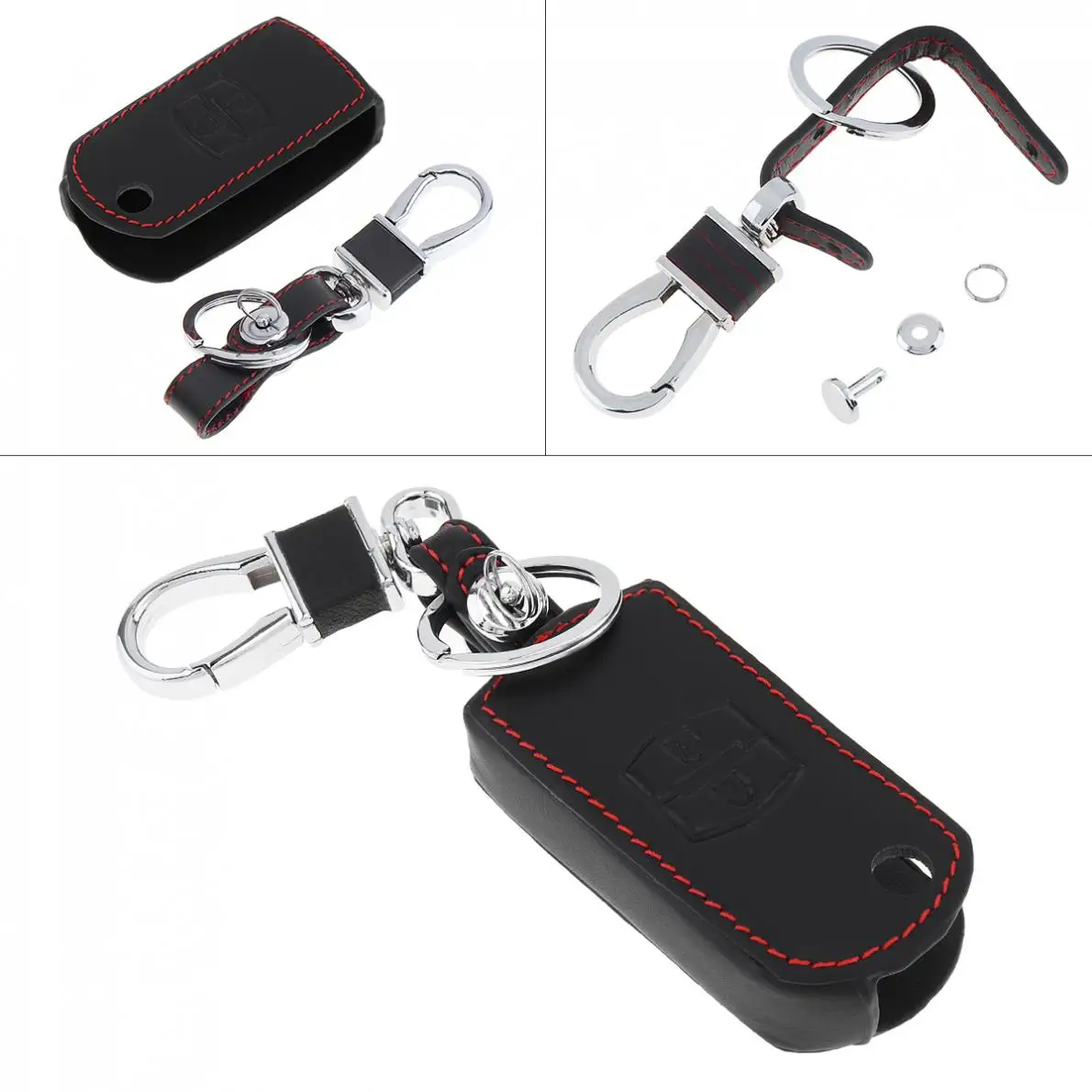 2 кнопки 3D кожаный чехол для автомобильных ключей Чехол протектор держатель с