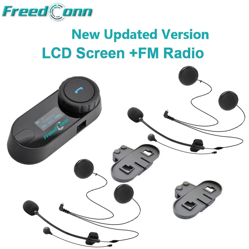 FreeConn Bluetooth гарнитура для мотоциклетного шлема с FM радио экраном гарнитурой и