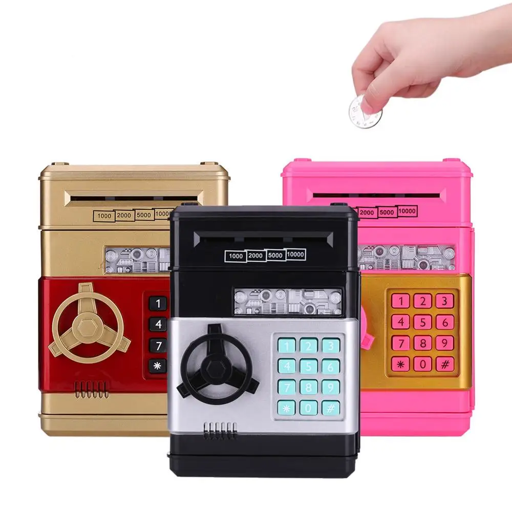 

Automatic Piggy Bank ATM Password Money Box Cash Coins Saving Box ATM Bank Safe Box Deposit Banknote Kids Birthday Gift Dropship