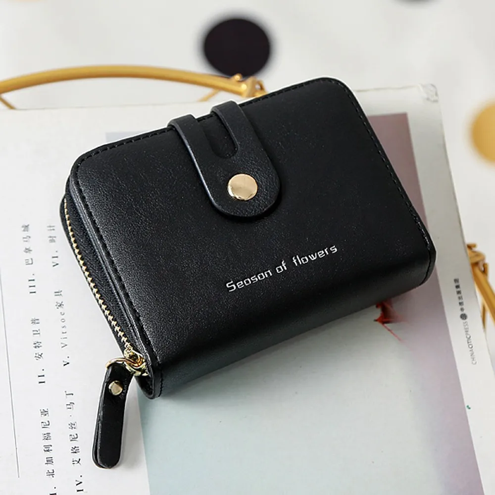 Популярный женский винтажный маленький кошелек на молнии с карманом для монет